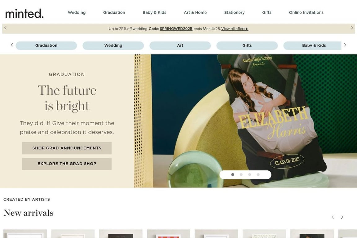 Minted homepage