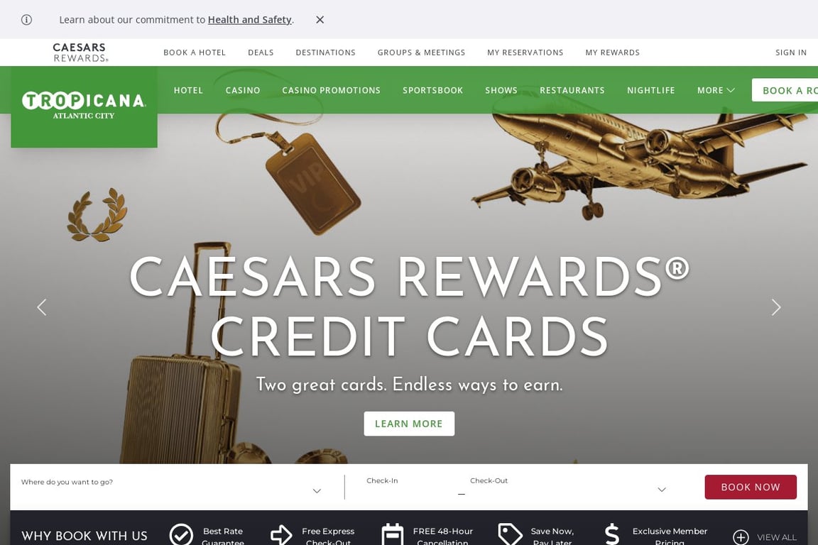 Tropicana Atlantic City homepage