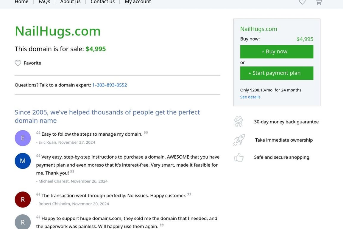 NailHugs homepage