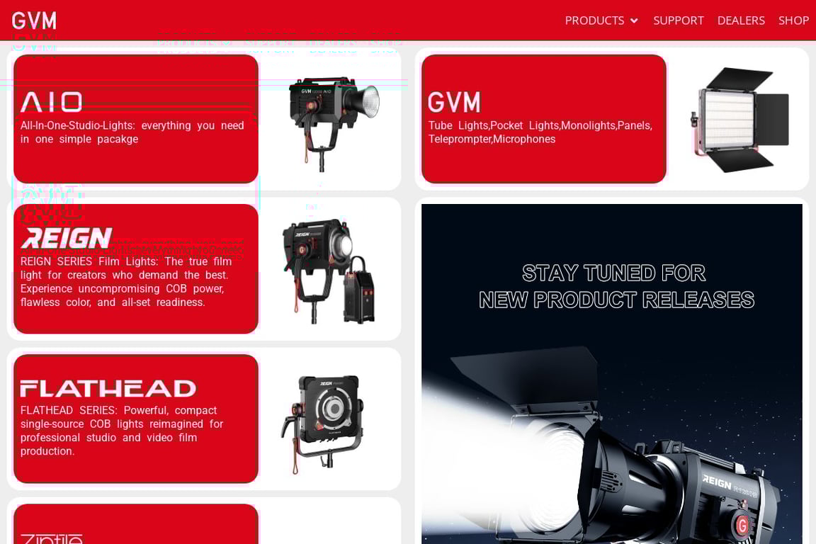 GVM LED homepage