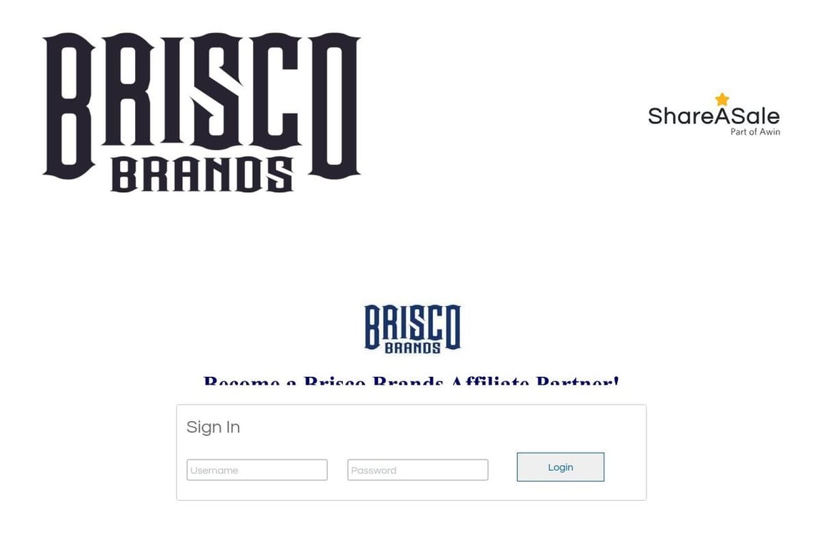 Brisco Brands affiliate program signup page