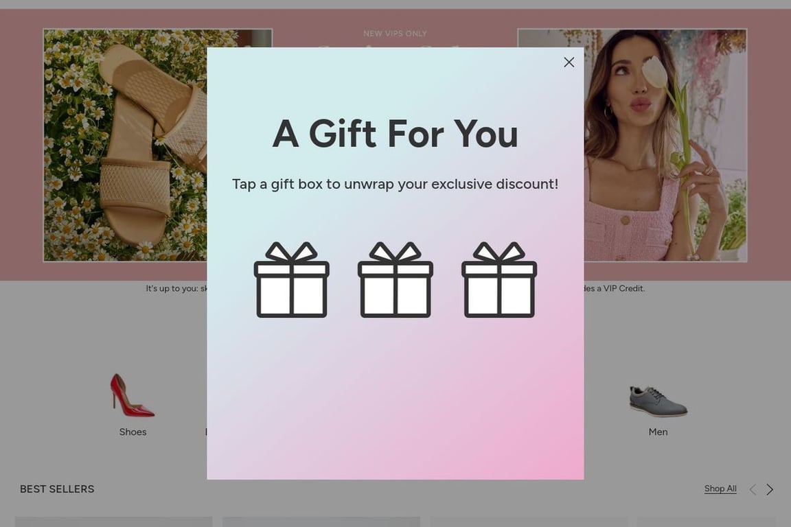 JustFab homepage