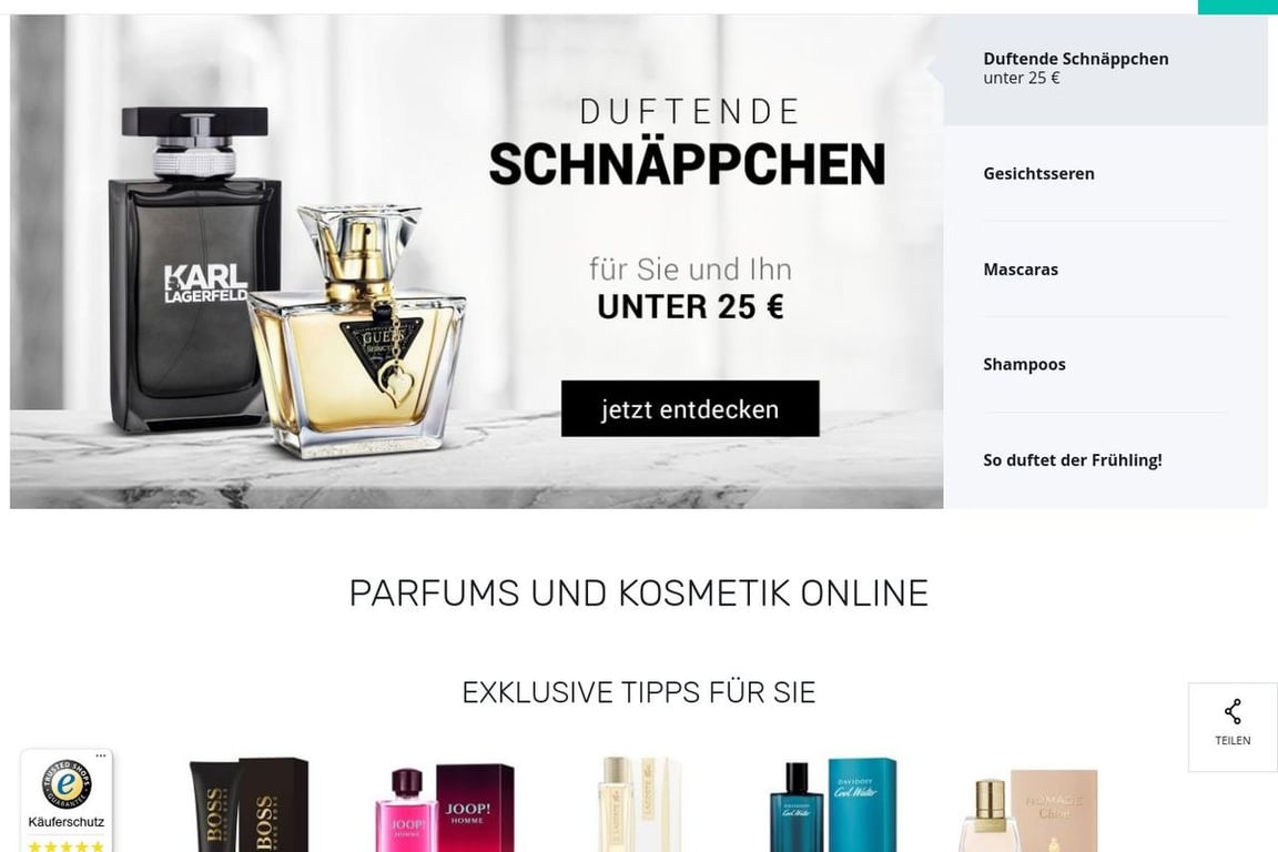 Parfimo homepage