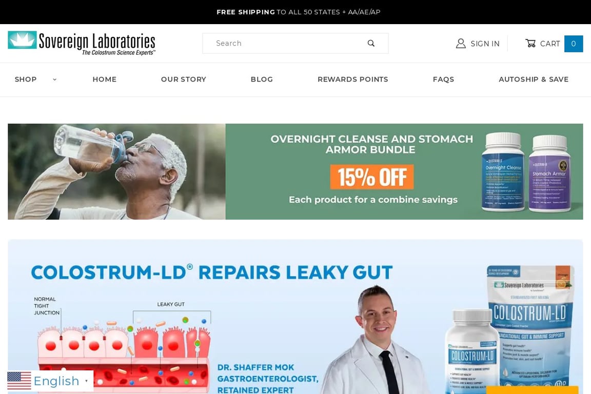 Sovereign Laboratories homepage