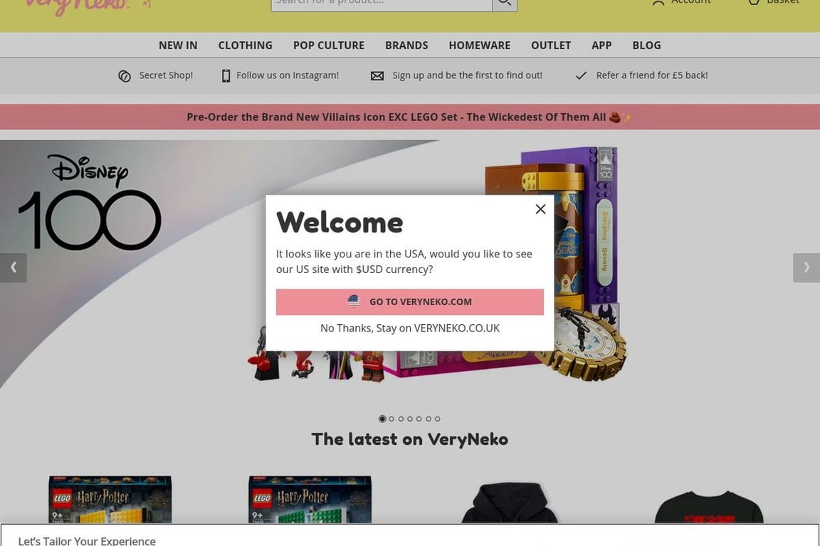 VeryNeko UK homepage