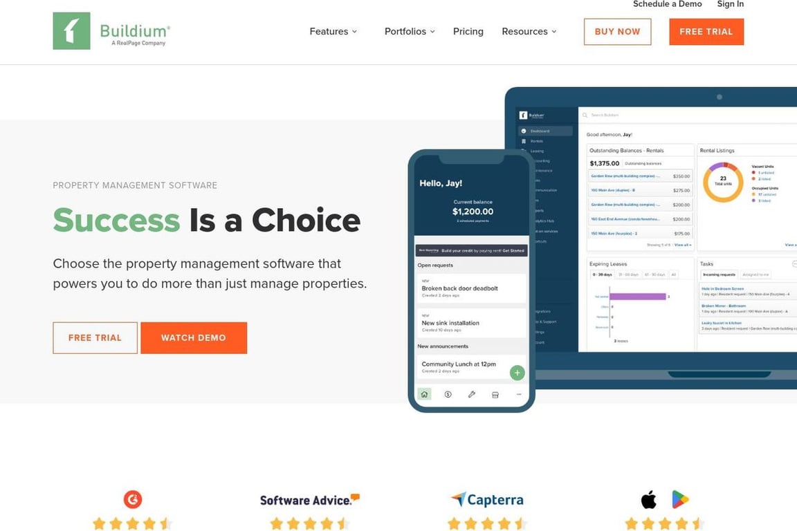 Buildium homepage
