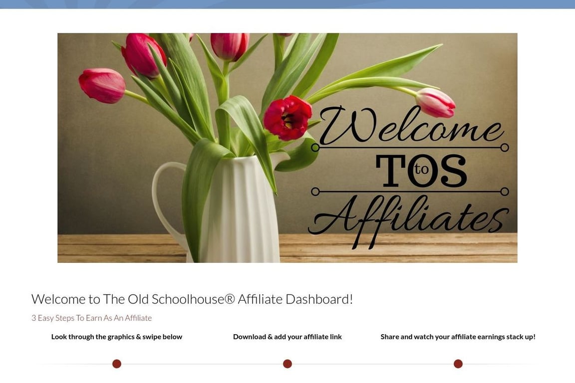 The Old Schoolhouse affiliate program signup page