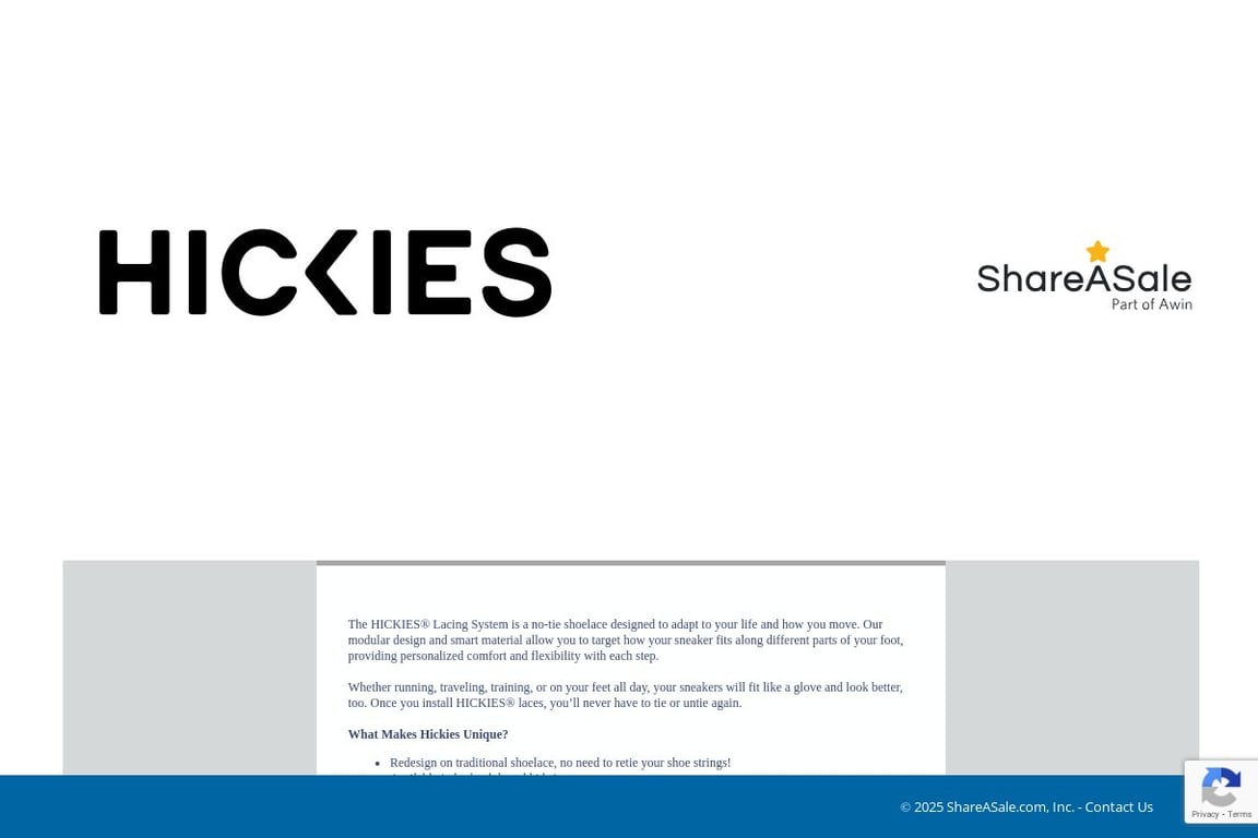 HICKIES affiliate program signup page