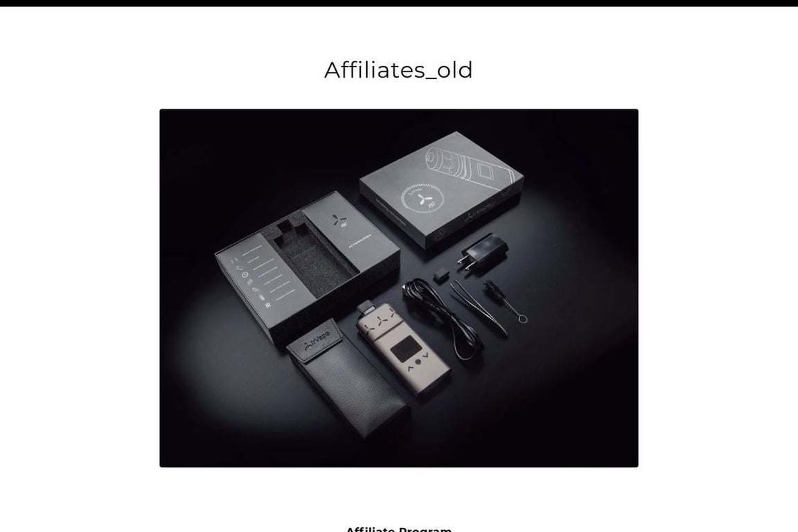 Airvape affiliate program signup page