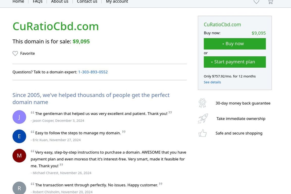 Curatio Life Sciences homepage