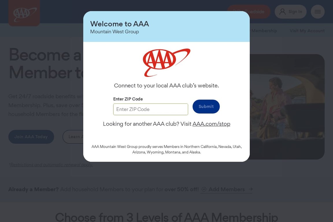AAA Auto Insurance homepage