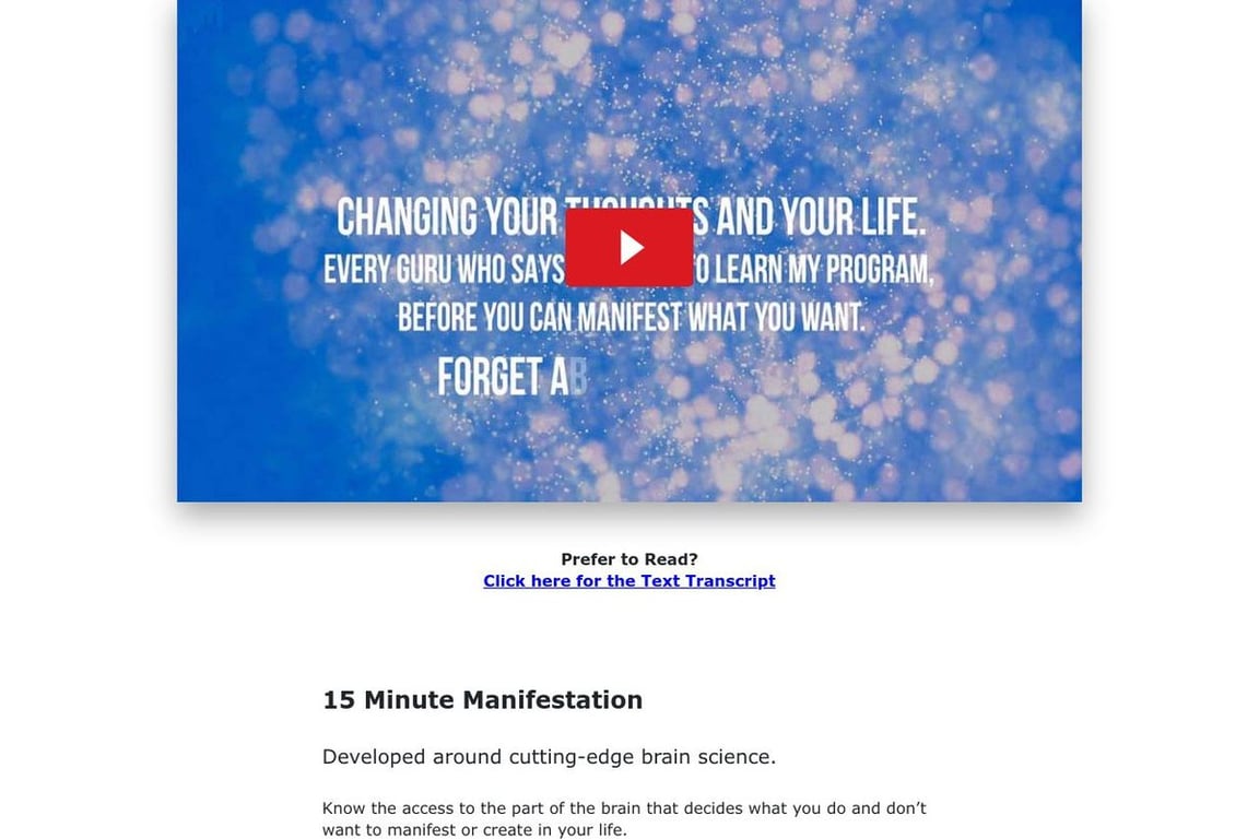 15-Minute Manifestation homepage