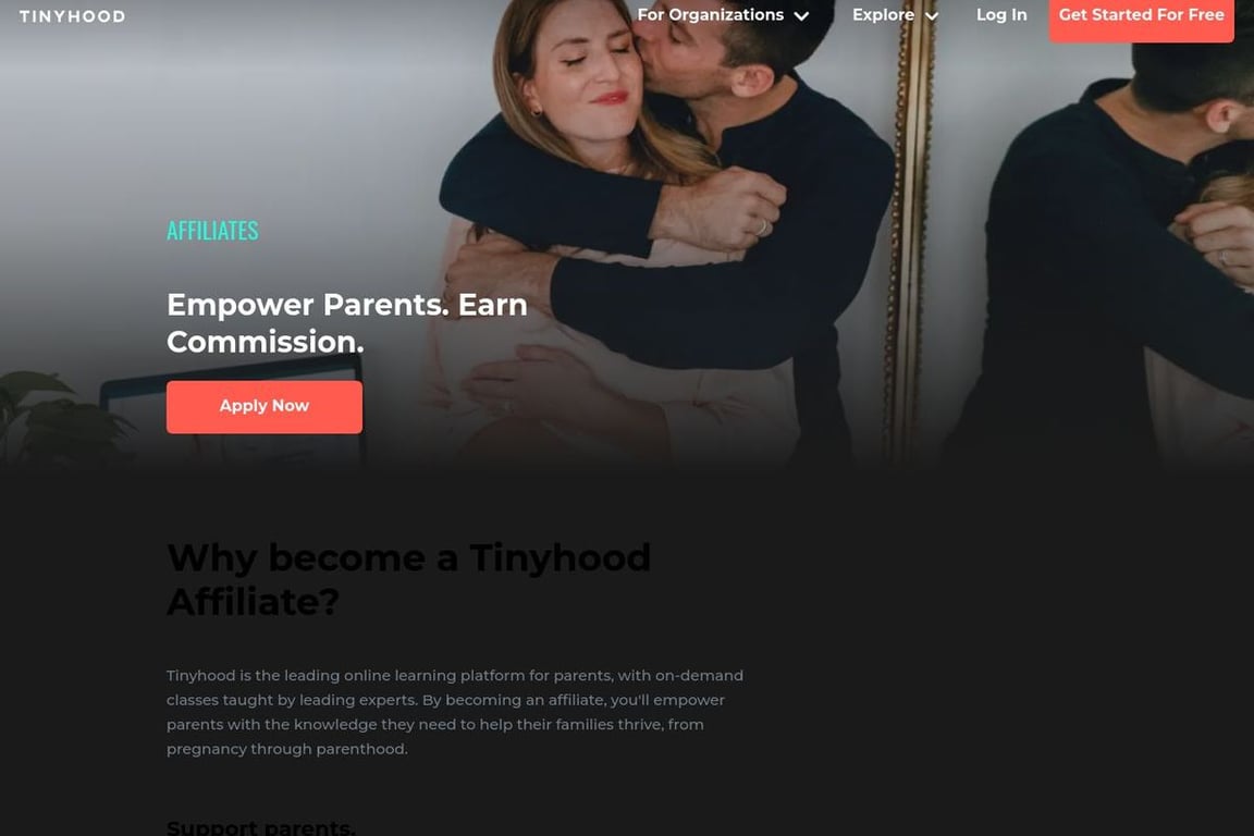 Tinyhood homepage