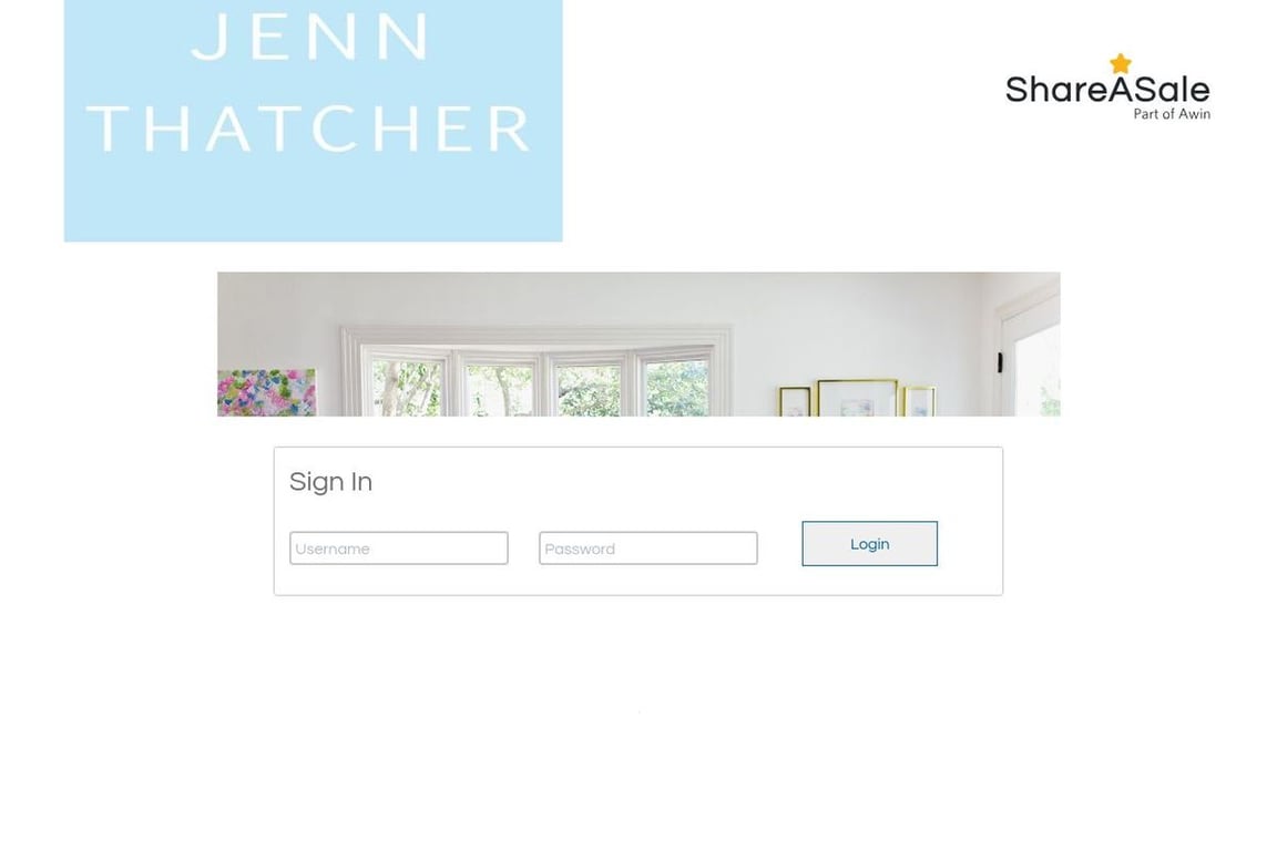 Jenn Thatcher Art affiliate program signup page