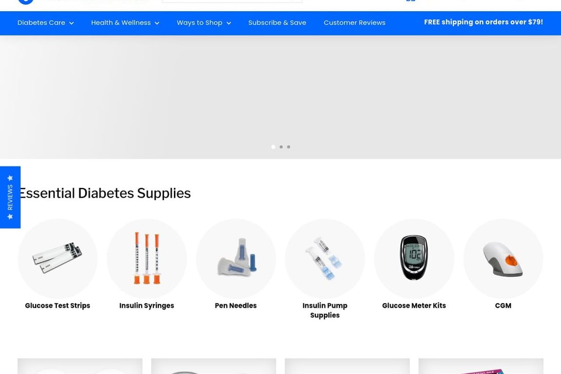 Total Diabetes Supply homepage