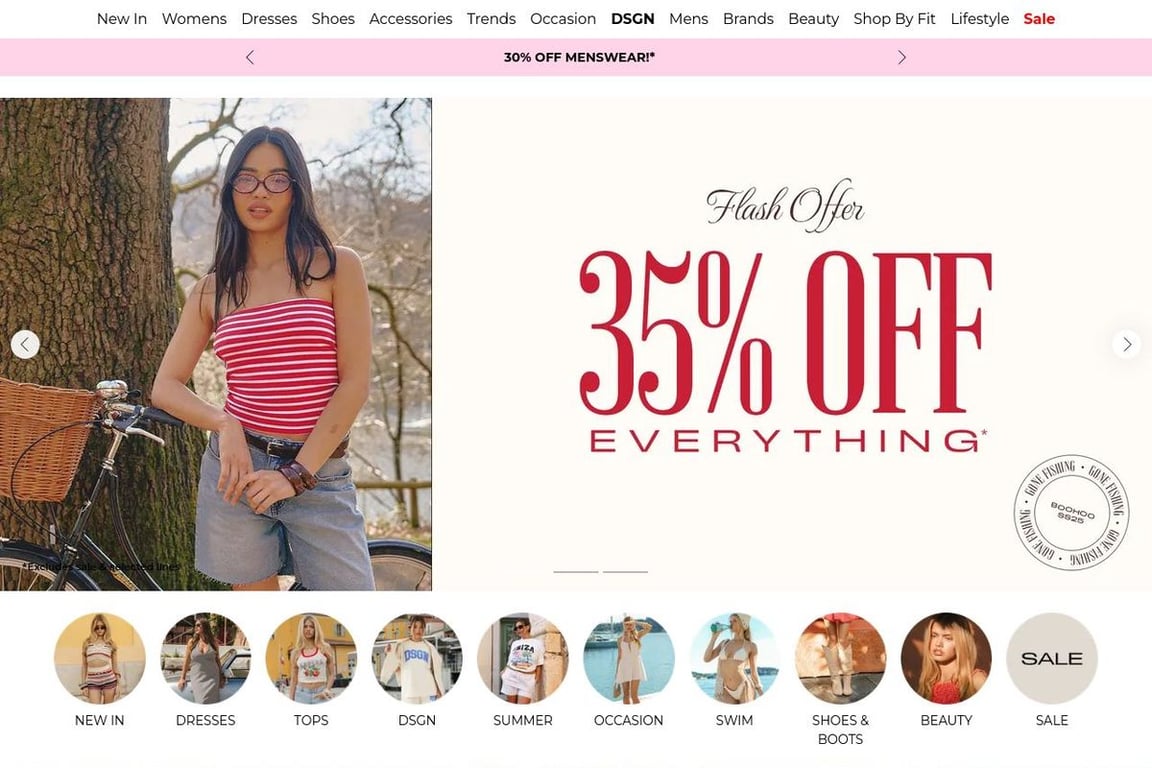 Boohoo homepage