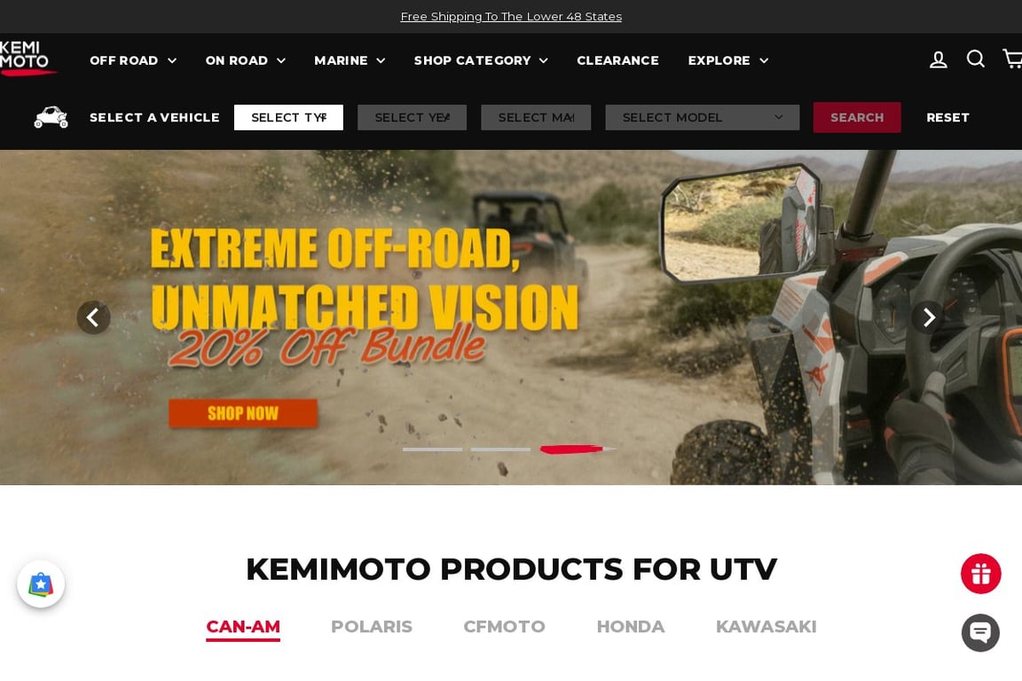 Kemimoto.com homepage