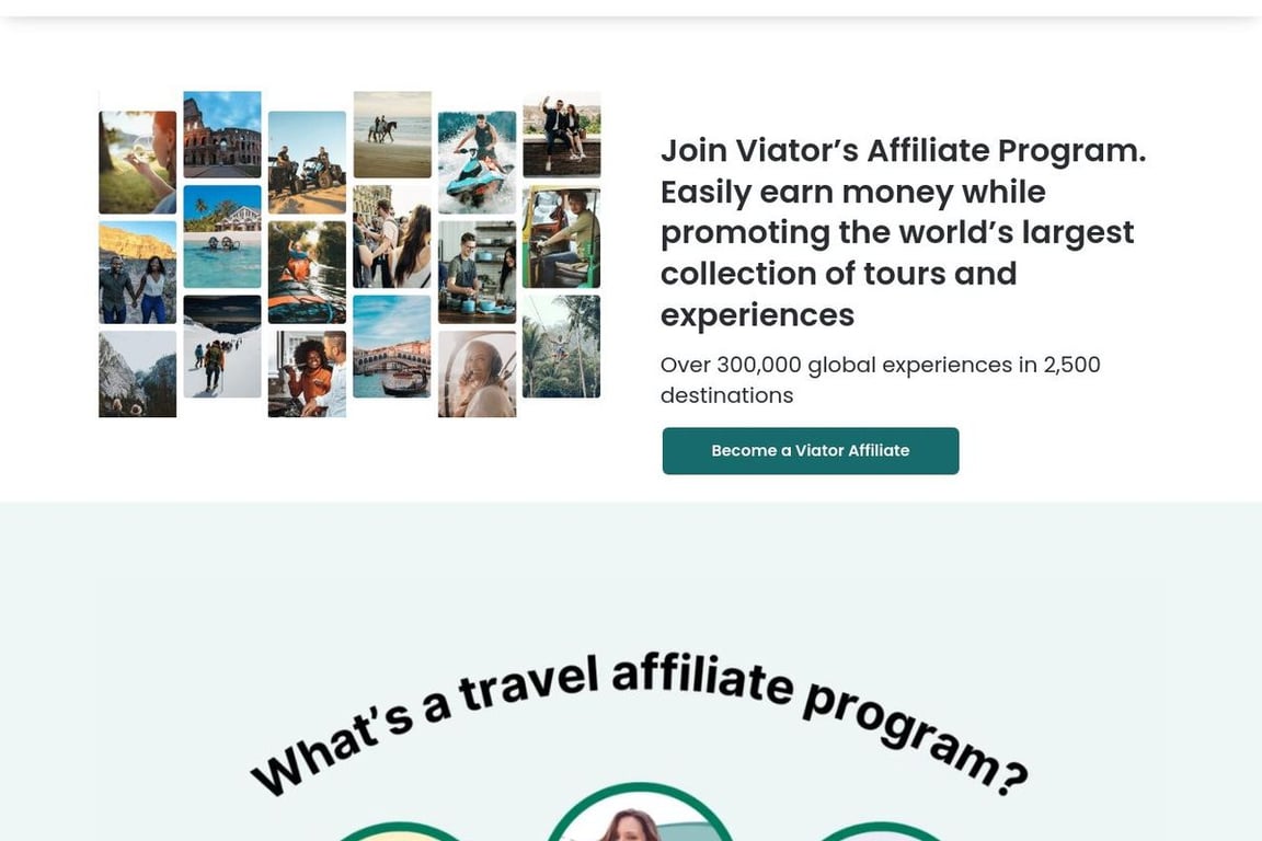 Viator affiliate program signup page