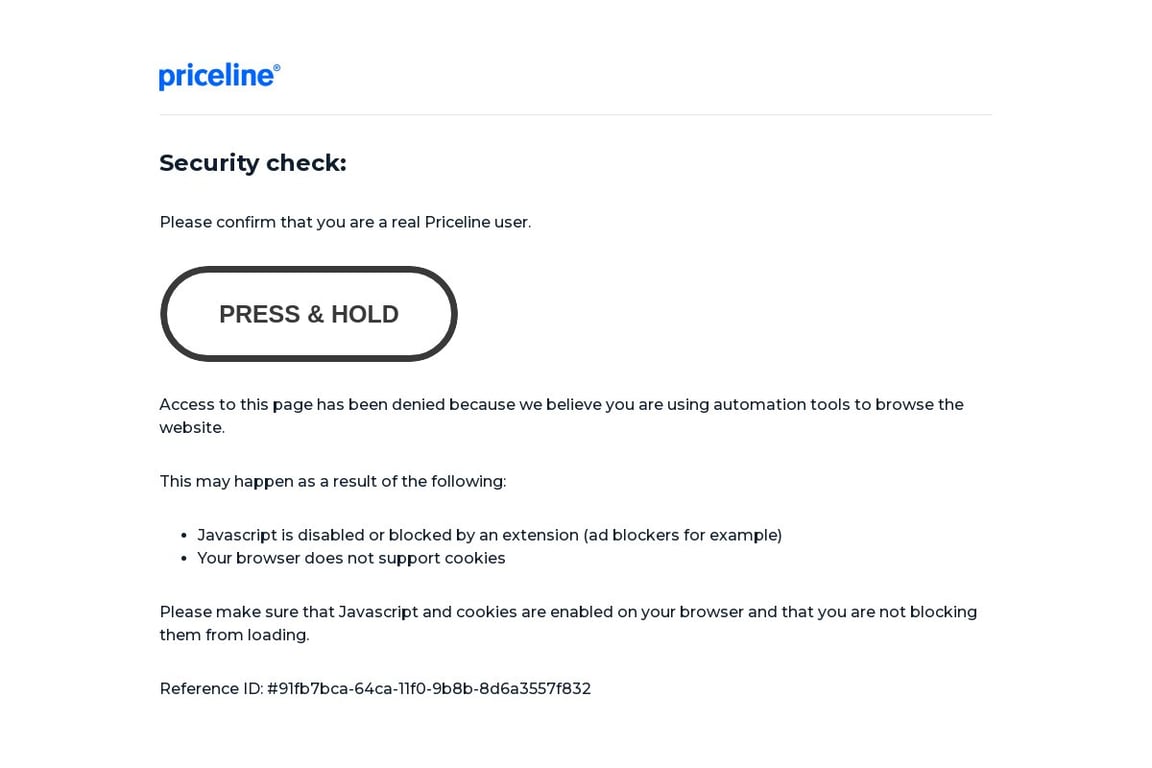 Priceline homepage