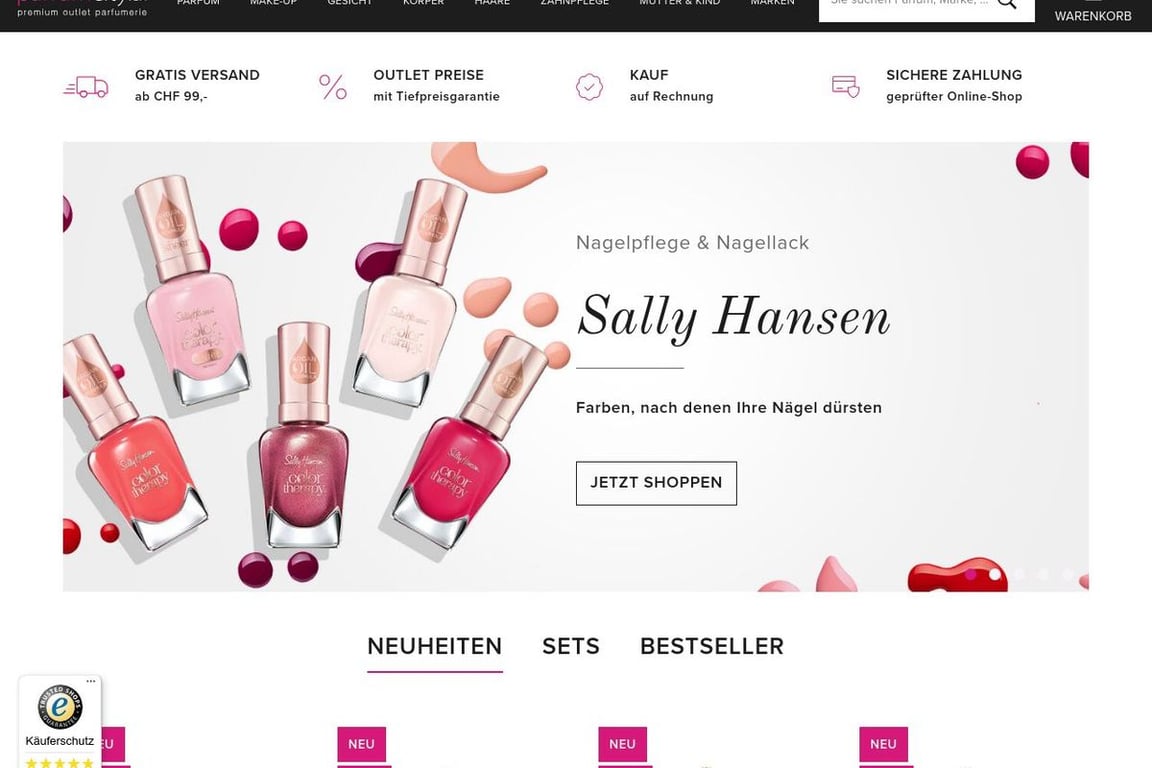 Parfumcity homepage
