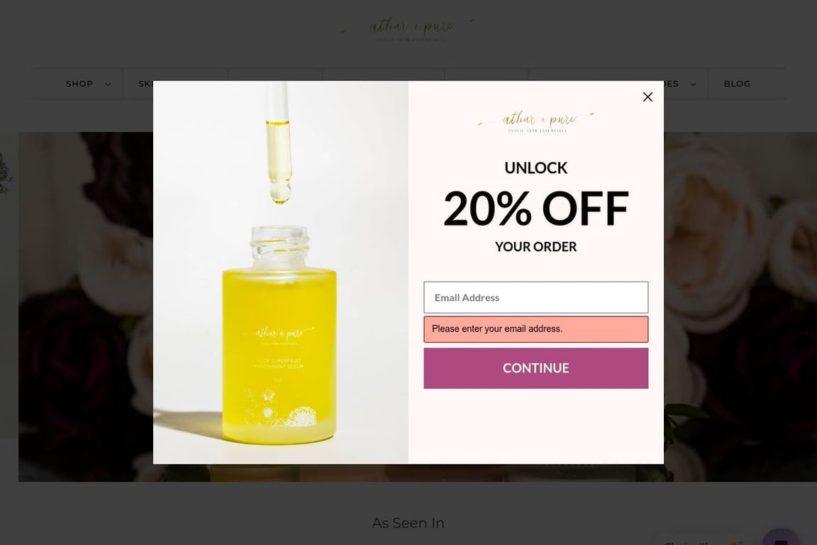 Athar’a Pure homepage