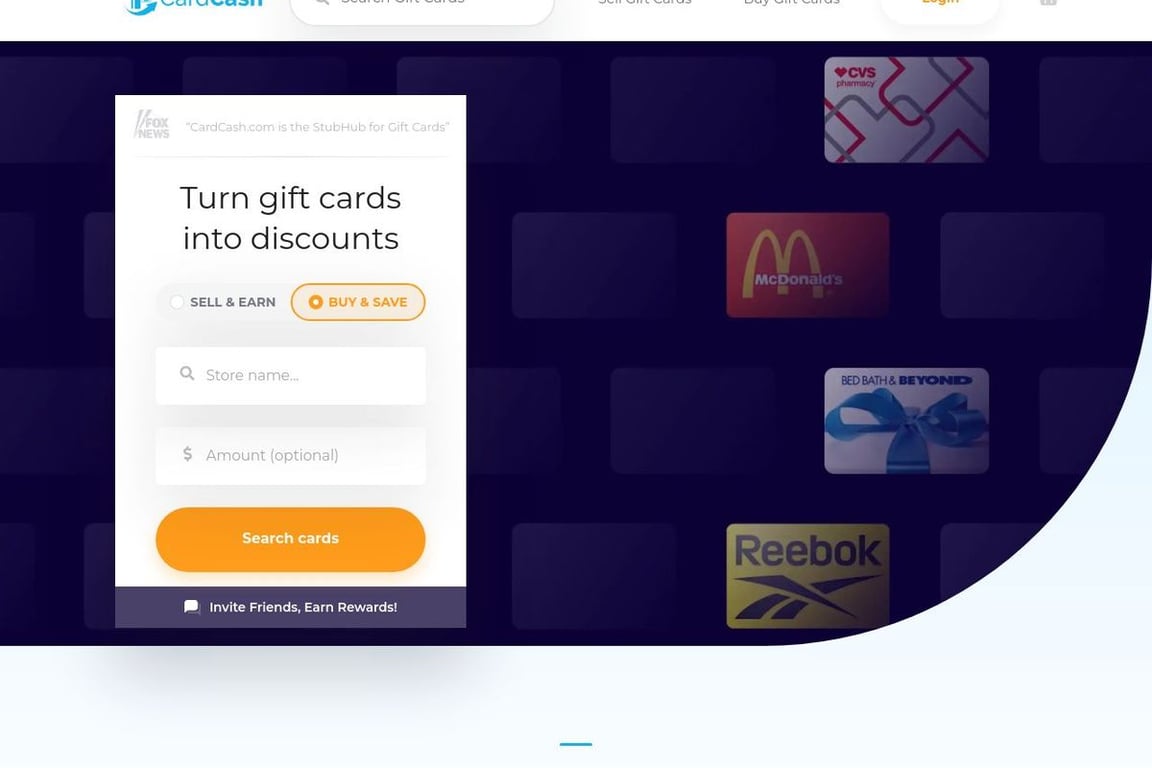 CardCash homepage
