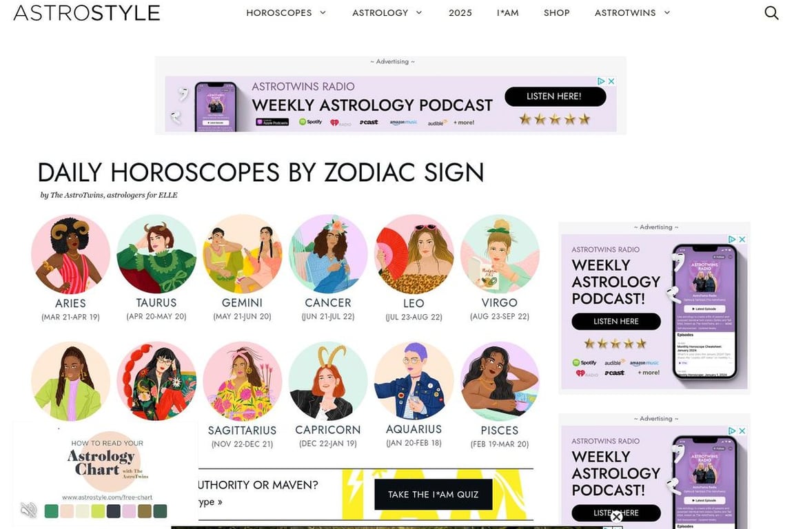 The AstroStyle homepage
