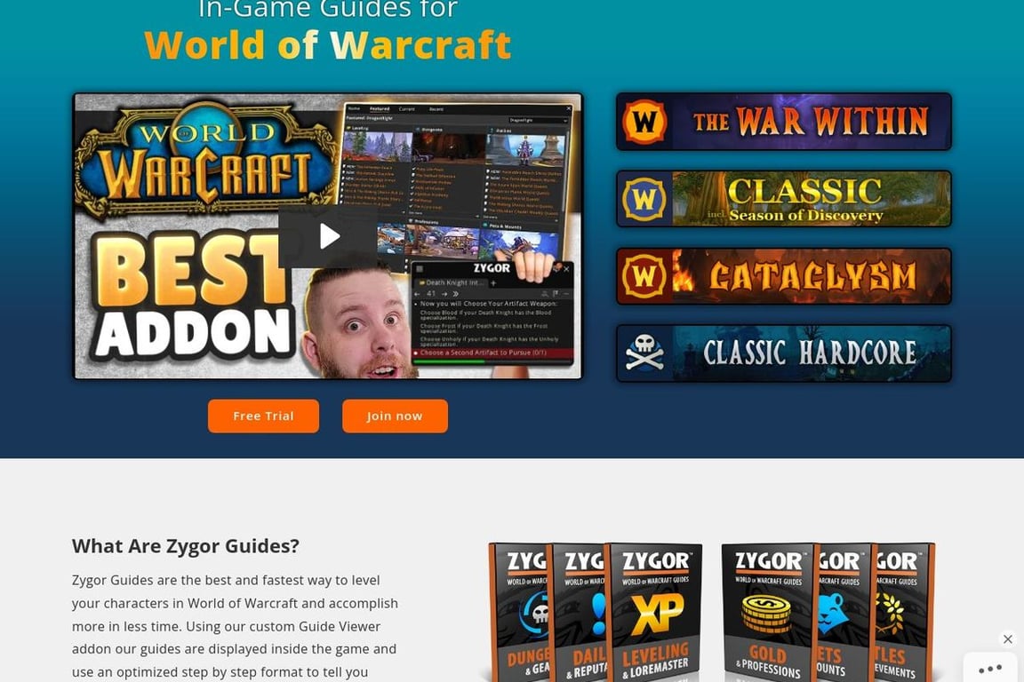 Zygor Guides homepage
