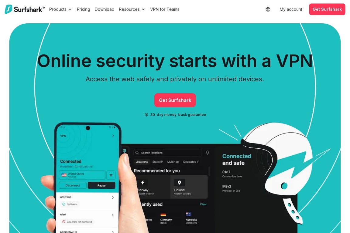 Surfshark homepage