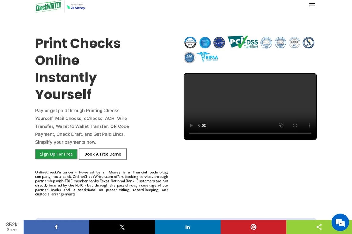 Online Check Writer homepage