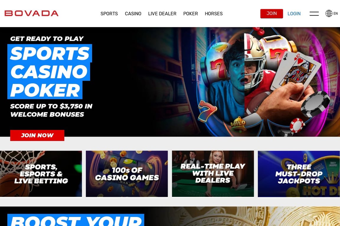Bovada homepage