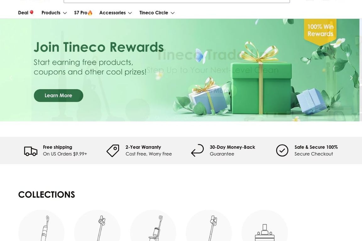 Tineco homepage