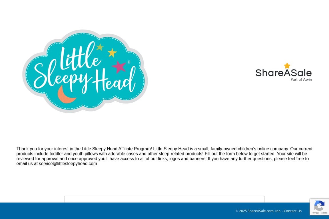 Sleepyhead USA affiliate program signup page