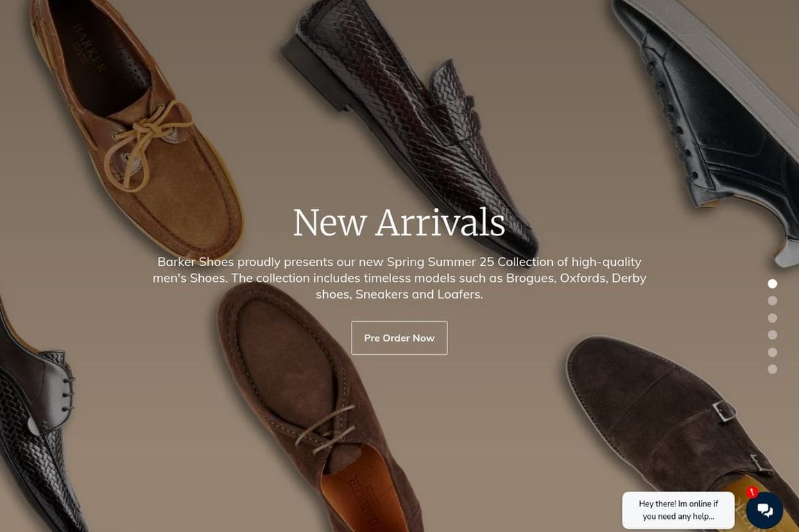 Barker Shoes Ltd homepage