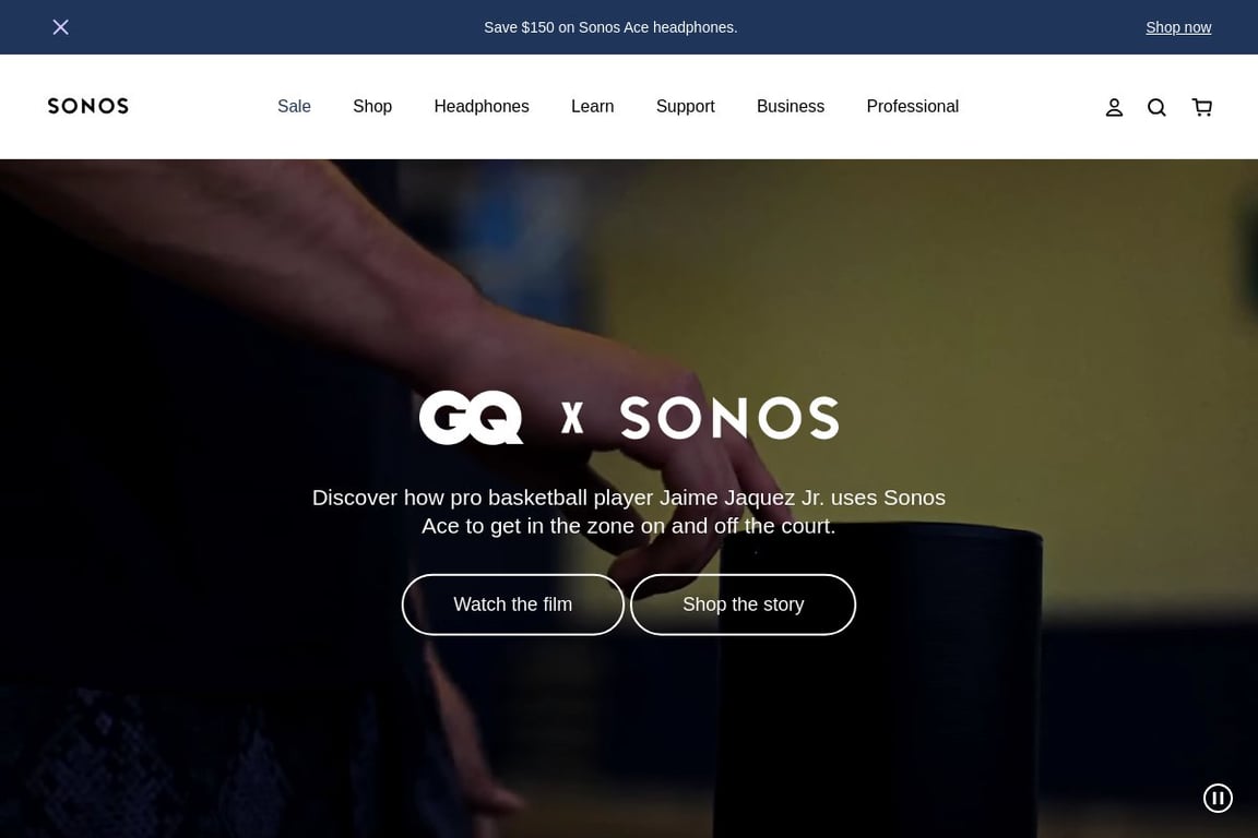 Sonos homepage