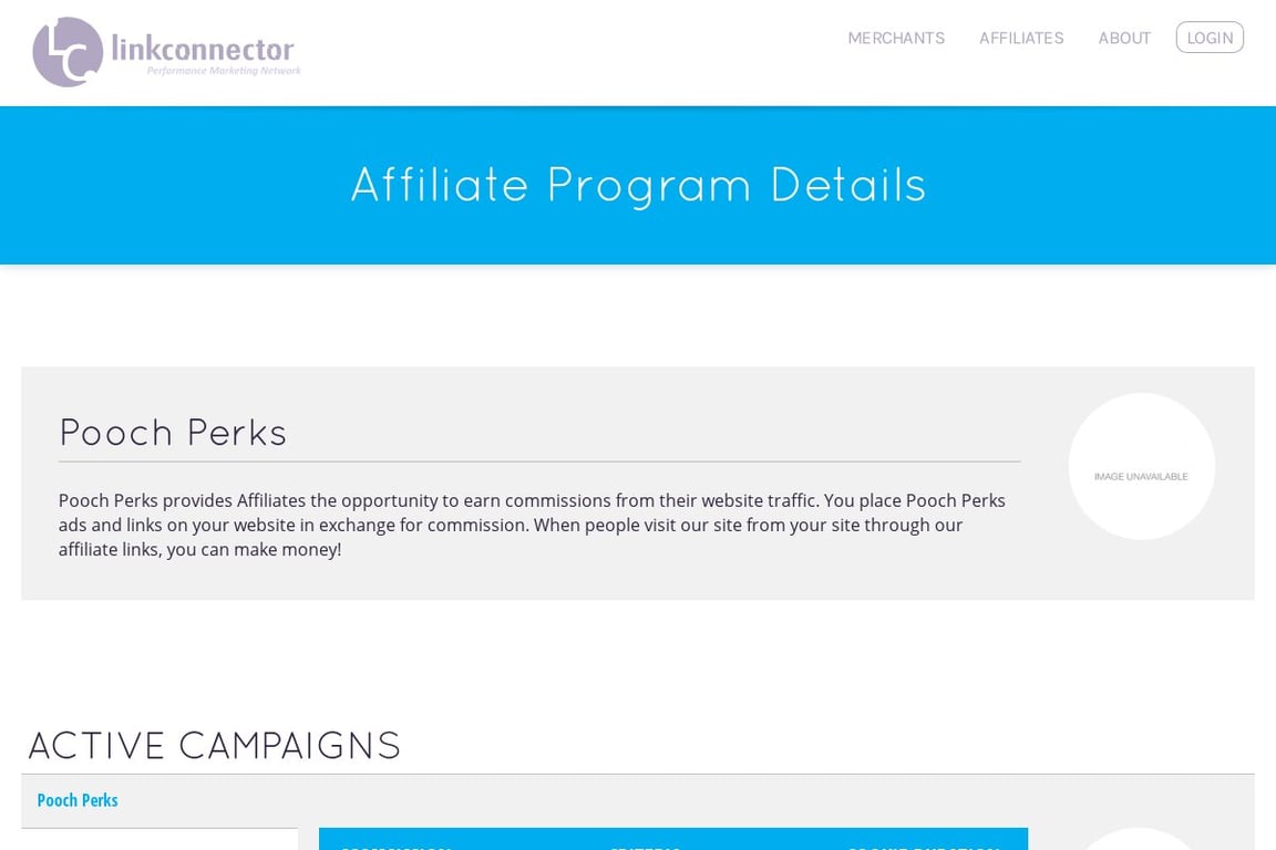 Pooch Perks affiliate program signup page
