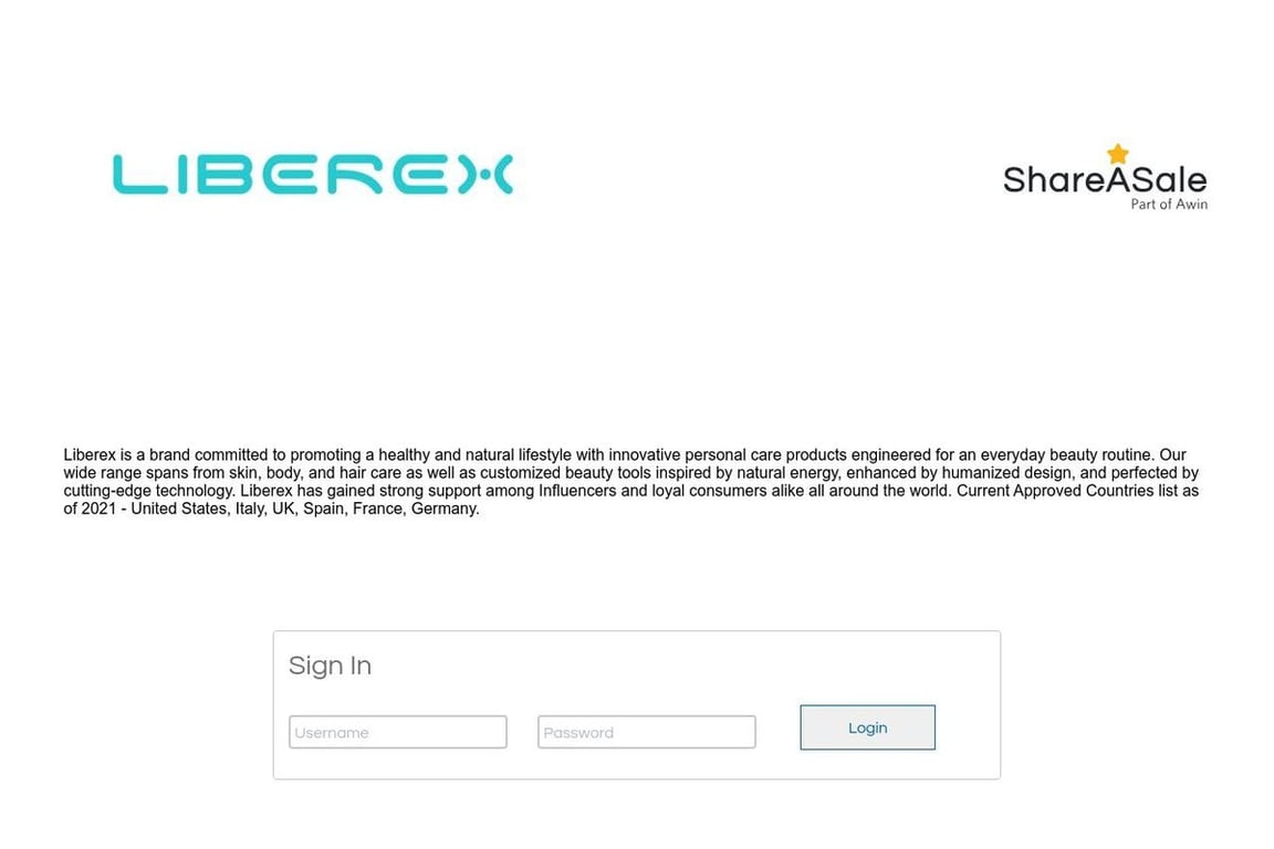 Liberex affiliate program signup page
