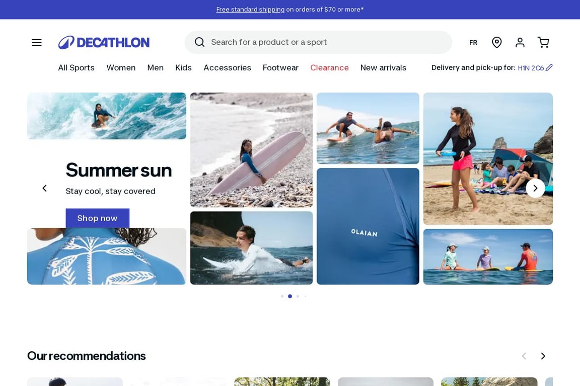 Decathlon Canada homepage