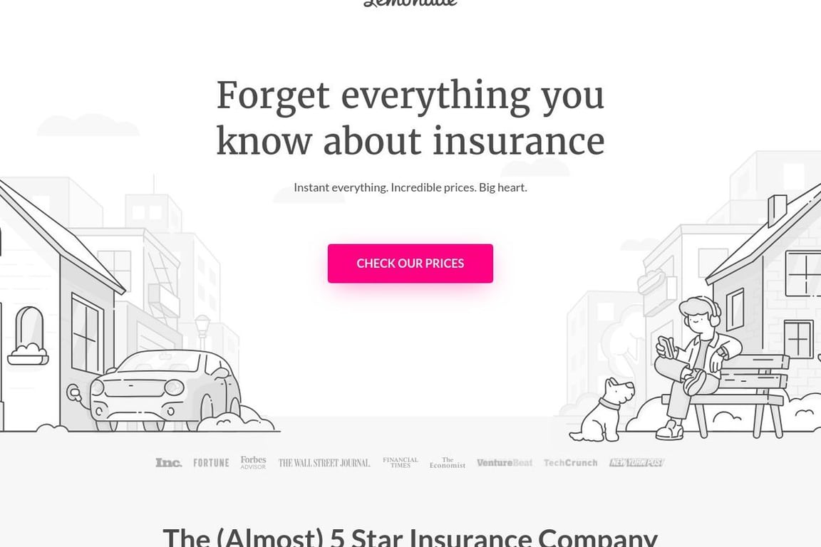 Lemonade homepage