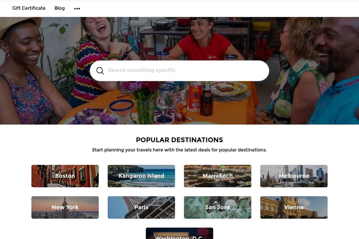 Urban Adventures homepage