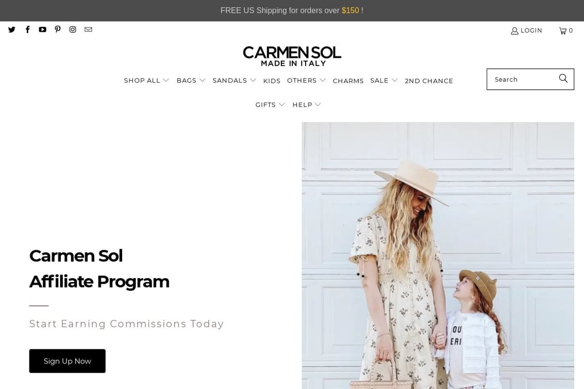 Carmen Sol affiliate program signup page