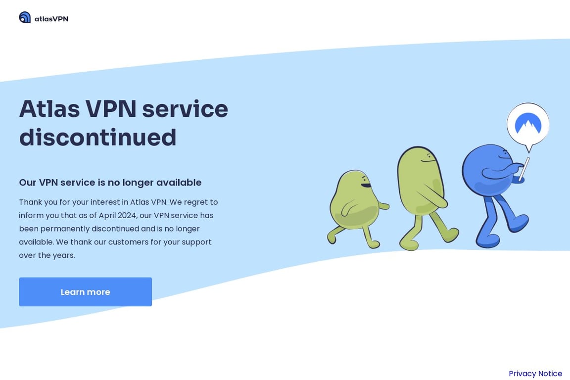 Atlas VPN homepage