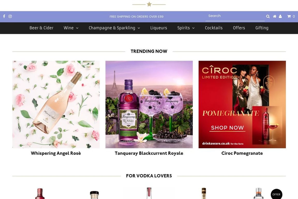 Ultimate Drinks homepage