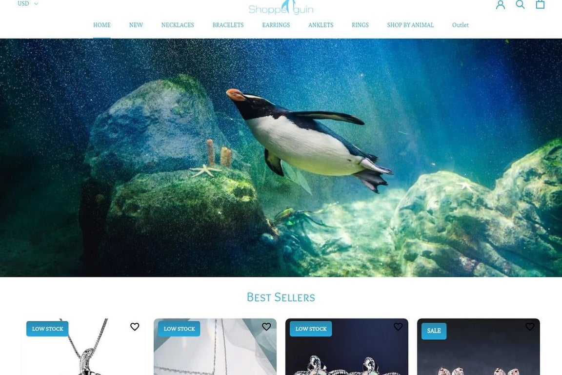 Penguin & Ocean Jewellery homepage