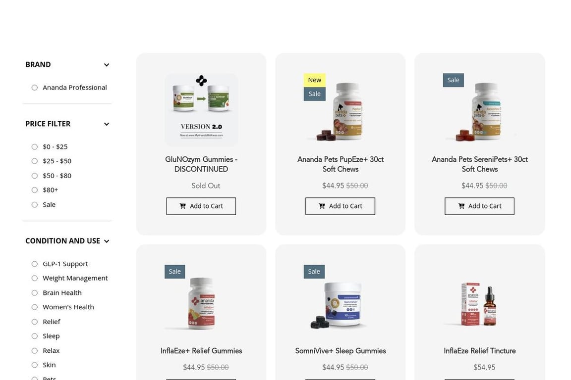 Ananda Hemp homepage
