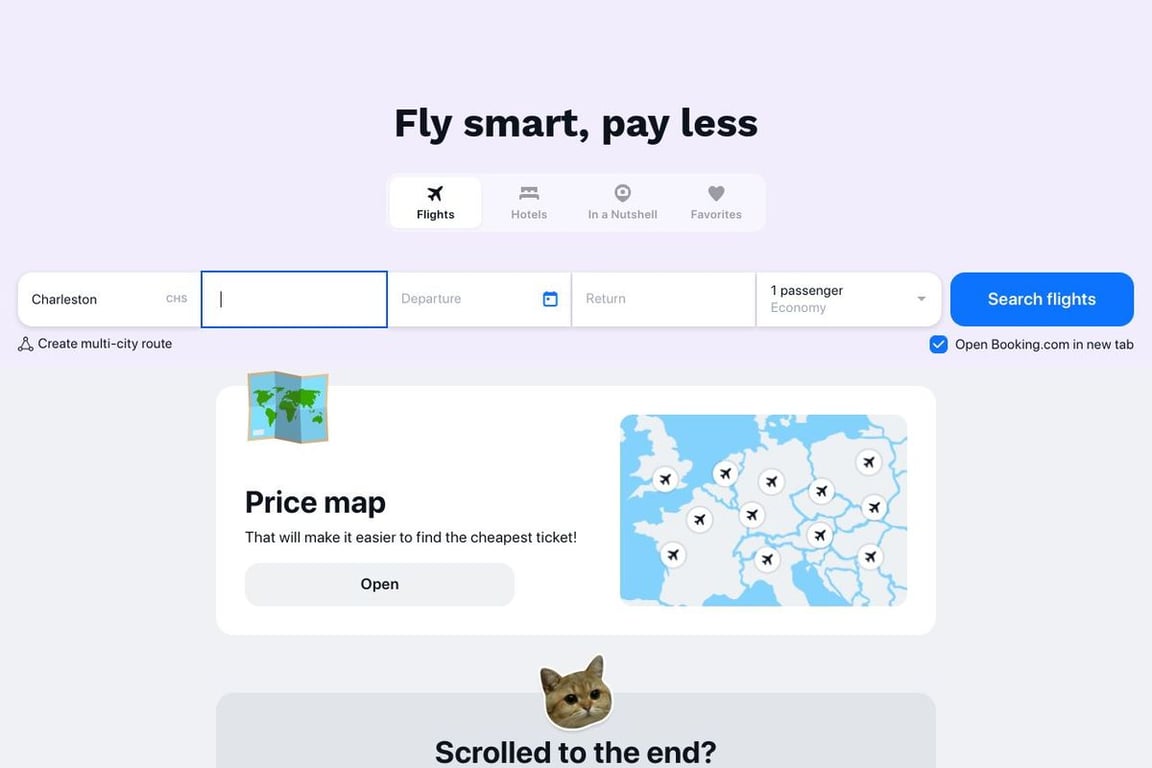 WayAway homepage