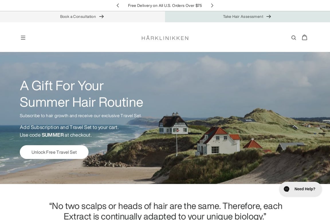 Harklinikken homepage