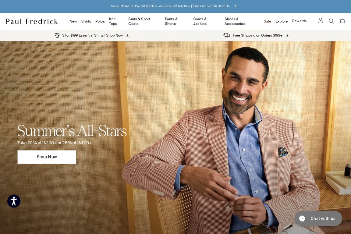 Paul Fredrick MenStyle homepage