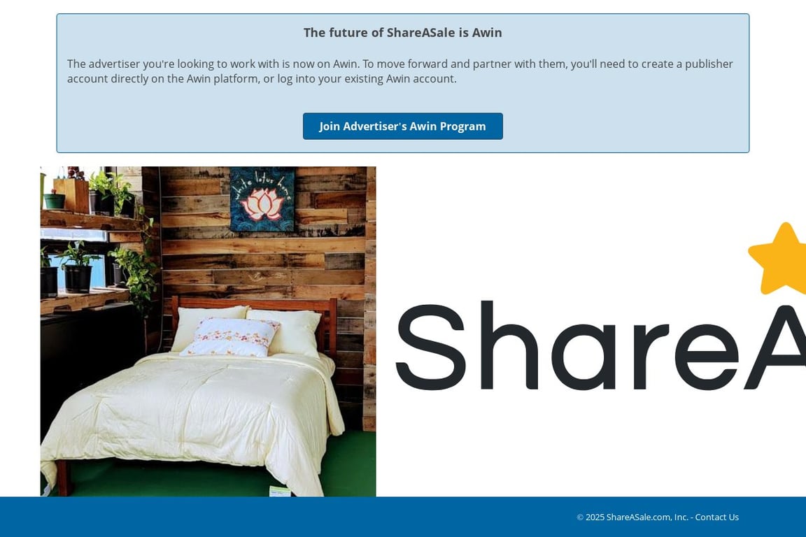 White Lotus Home affiliate program signup page