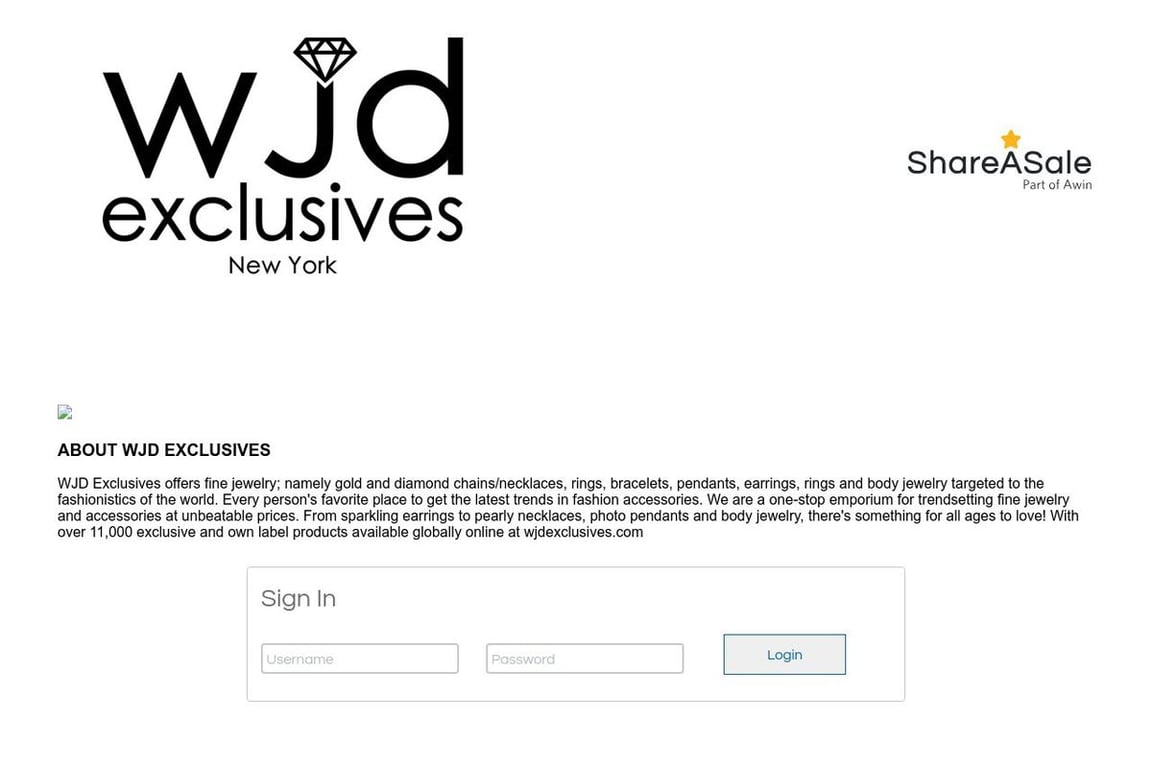 WJD Exclusives affiliate program signup page